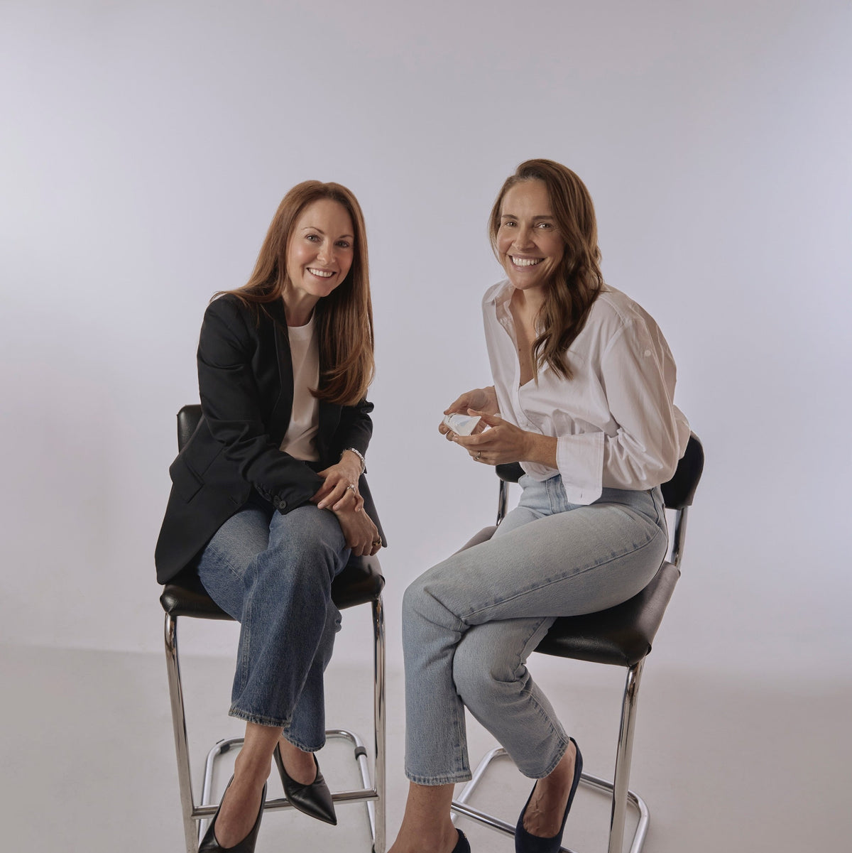 POM Care Co founders Sarah Harvey and Erin Kennedy, in studio. 