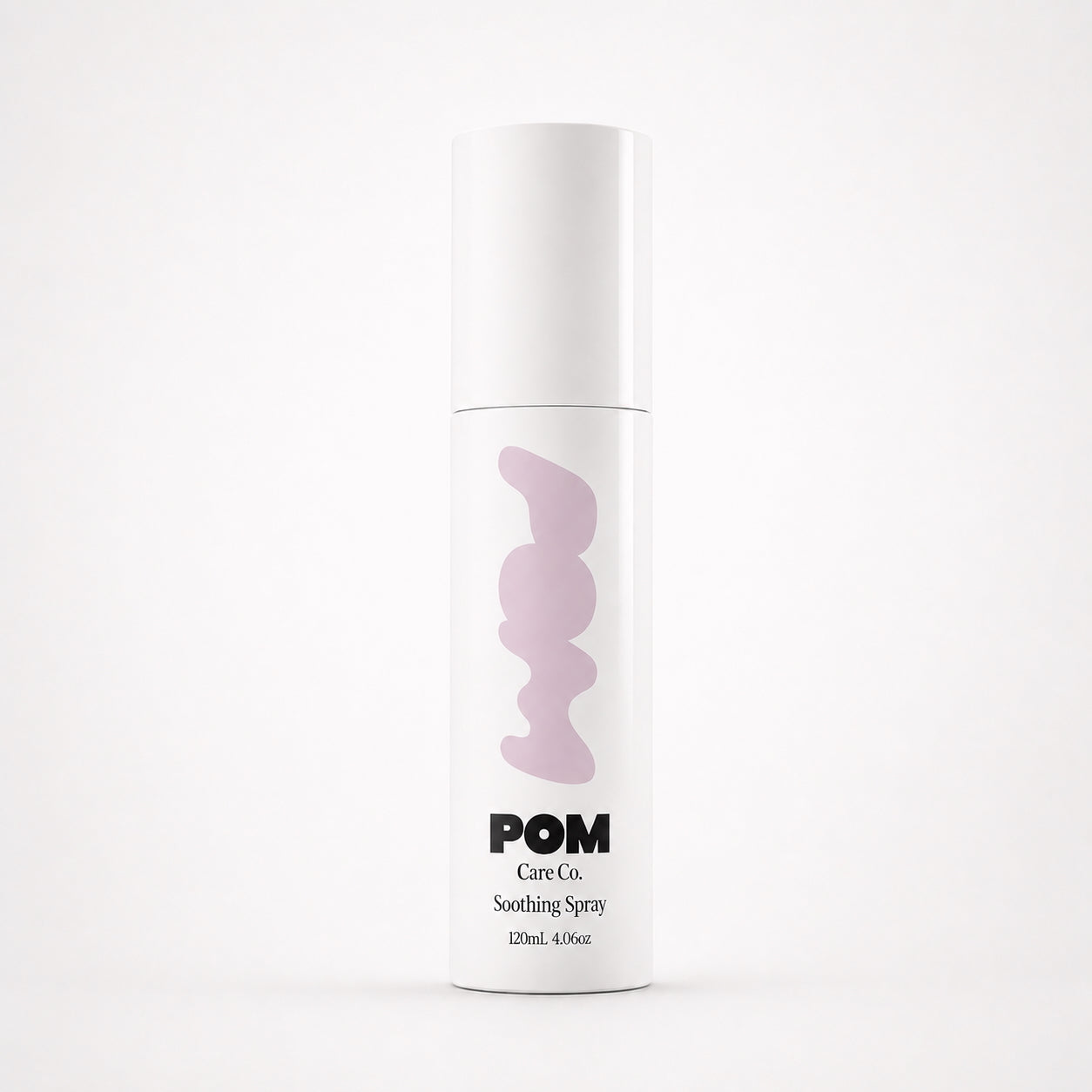 POM Care Soothing Spray on white background.