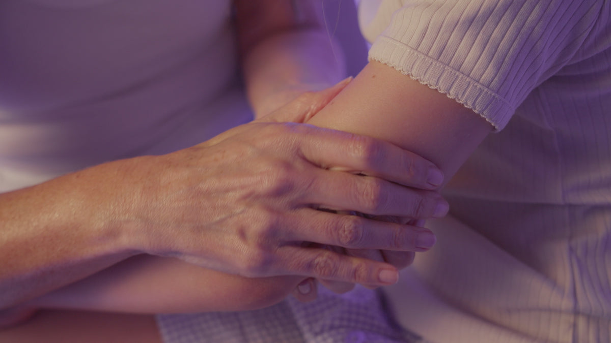 POM Saviour Oil being applied and gently massaged into the skin.